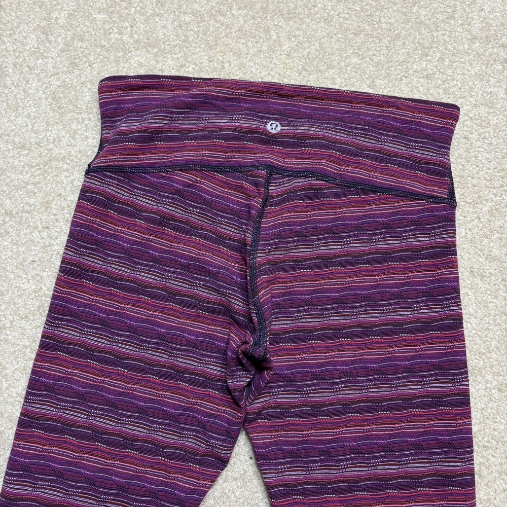 Lululemon Wunder Under Leggings Womens 6 Space Dye Twist Regal Plum Alarming HR